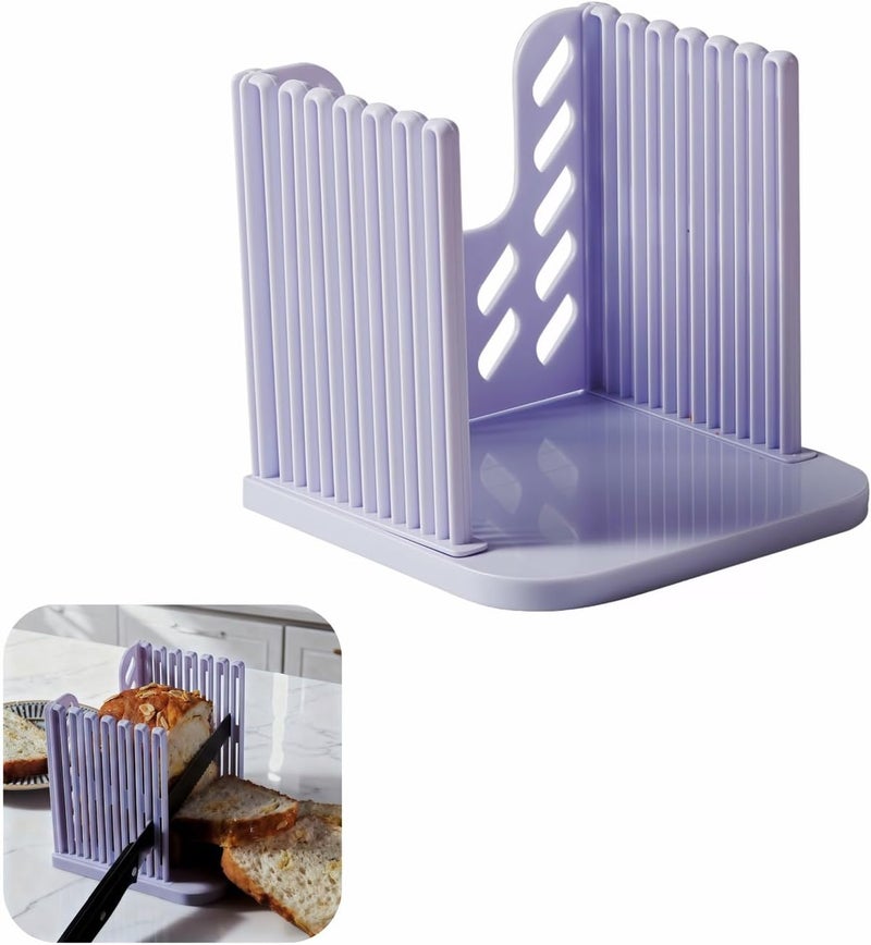 RyanDesign Adjustable Bread Slicer Guide - 4 Thickness Settings for Perfect Homemade Bread Slices, Food-Grade ABS Toast Cutter with Crumb Tray, Multi-Purpose Kitchen Tool for Bread, Cheese, Fruits & Vegetables - Image 1